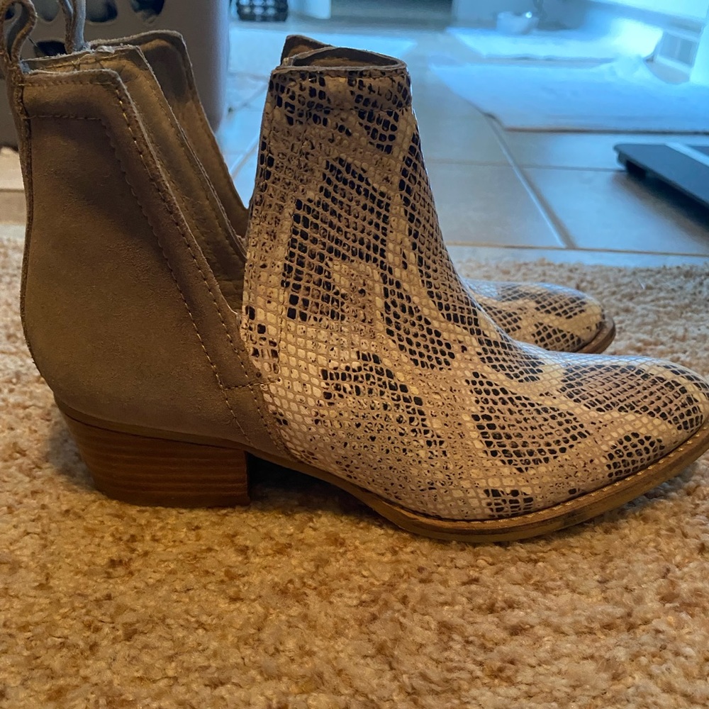 Snake skin booties